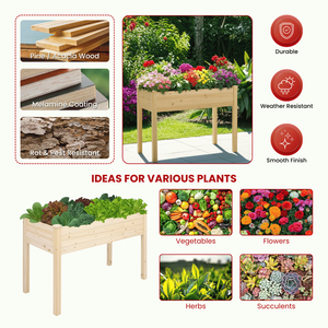 Jardinera Elevada Moderna de Madera para Exteriores con Soporte, Venta al por Mayor OEM para Jardines de Verduras GB102 - Product Image 3