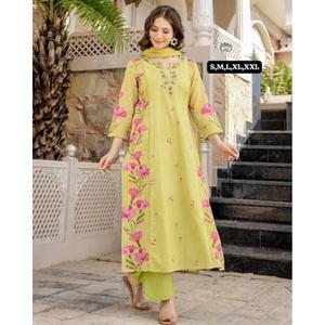 NUEVO SALWAR KAMEEZ DE SEDA CON TELA CHANDERI, CONJUNTO DE SALWAR KAMEEZ LISTO PARA FIESTAS CON PANTALÓN Y DUPATTA - Product Image 1