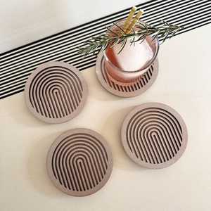 Durable Handmade Classic Wooden Coasters for Coffee Tea <b>Drinks</b> & Mugs-Kitchen Use - Product Image 3