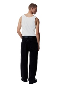 กางเกงยีนส์แบบมีกระเป๋า5กระเป๋าสำหรับผู้ชายผ้าฝ้าย100% ทรงหลวมเข้ารูปสีดำดีไซน์ใหม่ - Product Image 5