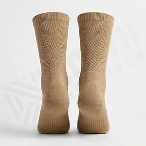 Crew <b>Socks</b> Solid Color Knitted Cotton Breathable Daily Wear Autumn Adults Regular Style - Product Image 2