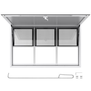 Finestra di Servizio in Lega di Alluminio 60x36 Pollici per Food Truck, Angolo di 85 Gradi, con 6 Funzioni Scorrevoli - Product Image 1