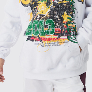 Sweat-shirt à capuche personnalisé pour homme OEM DTF, imprimé avec un motif graphique, streetwear décontracté à manches longues pour homme - Product Image 4