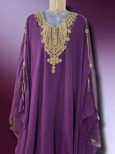 ชุดเดรสอาบายะห์แบบเรียบง่าย 2 ชิ้น ผ้าชีฟองยาวคลุมเท้า ทรงเอไลน์ แขนยาว สำหรับสตรีชาวมุสลิม แบรนด์ AWAIS HOUSE ขายส่ง - Product Image 3