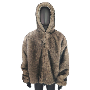 Wholesale Luxury Custom Full Length Artificial Fleece Fur <b>Jacket</b> Thick Winter Warm <b>Mens</b> Fox Fur White <b>Long</b> Faux Fur Coat - Product Image 1