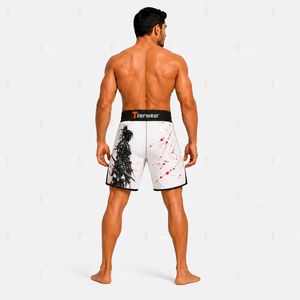 กางเกงชก MMA น้ำหนักเบา 180 GSM โพลีเอสเตอร์ผสมสแปนเด็กซ์ แห้งเร็ว ไซส์ใหญ่ ยืดหยุ่น ระบายอากาศดี เหมาะสำหรับฝึกซ้อม ต่อสู้ มวยไทย - Product Image 5