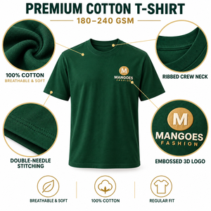 Camiseta Casual de Manga Corta con Cuello Redondo y Corte Holgado para Hombre, 100% Algodón, de Alta Calidad, Secado Rápido y Transpirable, Marca MANGOES FASHION - Product Image 6