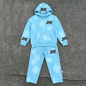 Conjunto Deportivo Unisex Azul de Alta Calidad, Sudadera con Capucha y Cremallera de Manga Larga y Pantalones, Ropa Casual de Otoño, 100% Algodón Transpirable - Product Image 1