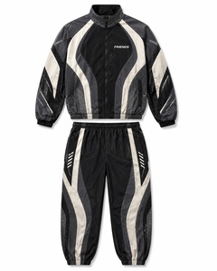 Ensemble de survêtement unisexe bicolore, coupe ample, respirant, veste et pantalon en polyester, vêtements de sport d'automne pour adultes - Product Image 1