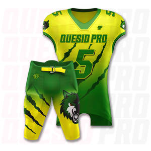 Vente en gros d'uniformes de football américain personnalisés, respirants, grande taille, à séchage rapide, manches courtes, 100% polyester, ensembles d'équipe, sublimation - Product Image 4