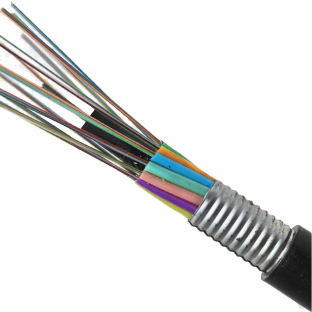 Outdoor Single Mode Optical Fiber Cable 2km GYTA OFC Armoured 12/24/48/72/96/144 Core PVC Steel Wire PBT Aerial Underground Use