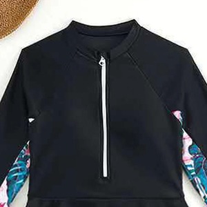 Trajes de Baño para Niñas, Traje de Baño de Verano con Protección Solar, Pantalones de Manga Larga, Conjunto de Protección Solar con Cremallera Elástica, Bikinis para Vacaciones UPF50+ - Product Image 4