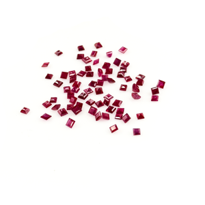 Rubis naturels non traités du Mozambique, carrés calibrés de 3 mm, pierres précieuses de rubis naturelles facettées pour la fabrication de bijoux, prêtes à l'emploi - Product Image 1
