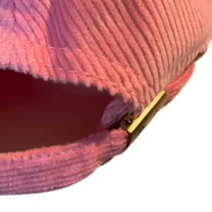 AKA Pink Corduroy Baseball <b>Cap</b> with Green Embroidered Ivy Leaf & Pearl Design Adjustable Sorority <b>Hat</b> Pink Color - Product Image 2