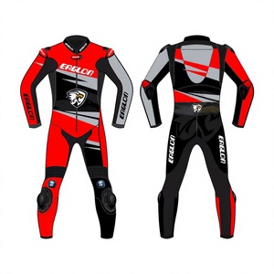 Traje de Motociclismo de Cuero Vacuno/Canguro Personalizado para Hombre, Mono de Una Pieza, Traje de Piloto, Protector OEM CE - Product Image 1