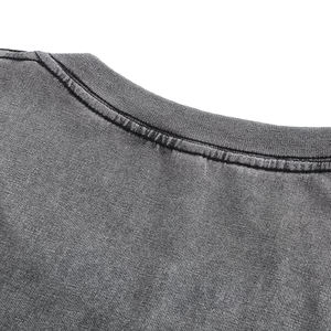 เสื้อยืดโอเวอร์ไซส์ผู้ชายลายฟอกสี ขายดี ผ้าฝ้าย 100% สีพื้น คอกลม ราคาส่งถูก ทนทาน เสื้อยืดฟอกสีผู้ชาย - Product Image 5