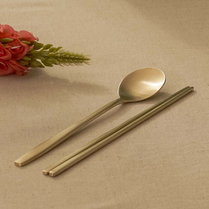 NOBBAN Anseong-matchum Bangja Yugi Juego de Cucharas y Palillos de Latón Reutilizables, Desechables, Sostenibles, Forjados a Mano, Herencia Coreana Real - Product Image 4
