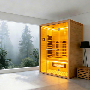 Sauna a Infrarossi 2026 per 1-2 Persone, Stile Occidentale Rosso, Basso EMF, Uso Domestico, Sauna a Legna per Interni, Cabina Sauna in <span class=keywords><strong>Legno</strong></span> - Product Image 6