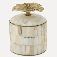 Bocaux en nacre blanche de créateur, très demandés, vente en gros, boîte de service de luxe, décoration de Noël vintage