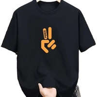 T-shirt décontracté à manches courtes pour homme, en coton tricoté teint en fil, noir uni, 180g, respirant et à séchage rapide, de haute qualité, en stock