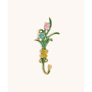 Vintage Flower <b>Wall</b> <b>Hook</b> Metal Decorative Purple Enamel Coat Hanger Single <b>Hook</b> Handmade Design home decor - Product Image 2