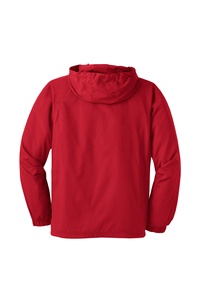 Chaqueta de plumón impermeable roja para hombre, ligera, con capucha, impermeable, plegable, para exteriores, con media cremallera, ODM - Product Image 5