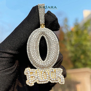 Moissanite <b>Letter</b> O Pendant 925 Silver Rhodium Plated Round Brilliant Cut Unisex Luxury Charm Party - Product Image 4