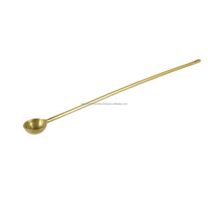 Quemador de Incienso Extra Largo de Latón Dorado de 6.88 Pulgadas, Herramienta Decorativa Hecha a Mano, Aroma a Sándalo de Primera Calidad - Product Image 1