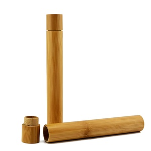 Contenedor yodegradable para cepillo de dientes, cubierta de tubo con tapa de bambú para cepillos de dientes, caja de almacenamiento natural de tubos con logotipo personalizado - Product Image 2