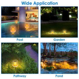 2 lampes solaires flottantes pour piscine, étanches IP67, en forme de globe, avec 3 modes d'éclairage, lampes solaires à piquet effet flamme - Product Image 6