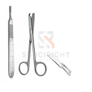 Ciseaux à suture de taille personnalisée haut de gamme, manche de scalpel, lames chirurgicales en acier inoxydable, kit médical, kit chirurgical CE - Product Image 2