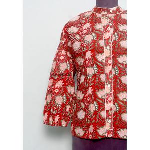 Haut décontracté 100 % coton pour femme, mini-robe à manches longues, col rond, imprimé floral, style vintage romantique, coupe évasée, écologique - Product Image 2