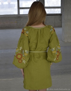 Nouvelle collection été 2024 : Robe longue trapèze décontractée et moderne pour femme, personnalisable, en coton, avec nœuds, broderies ajourées et manches bouffantes. - Product Image 4