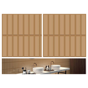 Carreaux muraux décoratifs en céramique de luxe 300x300, en porcelaine sculptée et émaillée, texture décorative pour les halls d'immeubles de bureaux et la décoration murale commerciale - Product Image 1