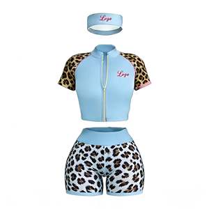 2026 Women Sets Lounge Shorts Set Leopard Cheetah Print Custom LOGO High Quality Cotton Shirts Clothing Women Shorts Sets - Product Image 5