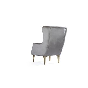 Sillón de Salón Color Taupe de Estilo Moderno - Product Image 4