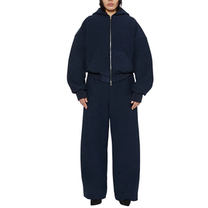 Survêtement ample et surdimensionné pour homme en molleton de coton épais, couleur unie, style hip-hop urbain, 500 g/m², vente en gros - Product Image 3