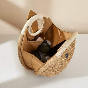 กระเป๋าชายหาดหวายสุดหรูดีไซน์งานถักทอด้วยมือสำหรับร้านค้าในวันหยุดผู้ผลิตขายส่งน้ำหนักเบายั่งยืนจากเวียดนาม - Product Image 6