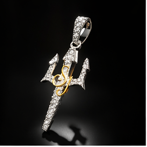 Joyería Fina con Símbolos Hindúes de Moda, Oro Sólido de 10K, Colgantes de Trishul Personalizados Unisex con Incrustaciones de Moissanita, Collar de Regalo Religioso - Product Image 5