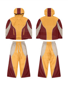 Survêtement coupe-vent de haute qualité pour homme, pantalon et veste à capuche, 100% nylon, panneaux intérieurs en mesh, coupe-vent surdimensionné. - Product Image 2