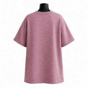 Women's Oversized <b>Pink</b> Crew Neck <b>Crop</b> <b>Top</b> Short Sleeve 100% Cotton Loose Fit Casual All Seasons Customized Logo Quick Dry - Product Image 5