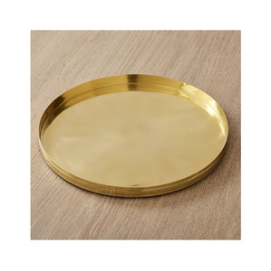 Assiettes de Présentation Artistiques en Laiton – Assiettes de Table Rondes en Métal Élégantes pour Dîners de Luxe, Mariages, Banquets et Présentations d'Événements - Product Image 6