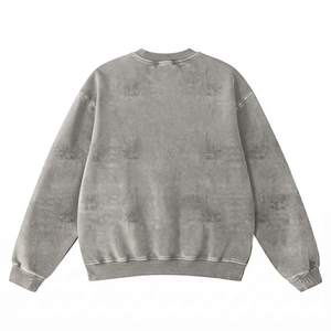 Sudadera con cuello redondo con efecto acid wash, venta al por mayor, fabricante de prendas personalizadas OEM ODM, ropa urbana vintage, fábrica de marca privada, personalización con efecto ácido - Product Image 3