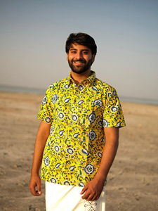 Yellow Cotton Sanganeri Hand Block Printed <b>Half</b> Sleeve <b>Shirt</b> for Men Casual Summer Beach Wear Floral <b>Shirt</b> - Product Image 3