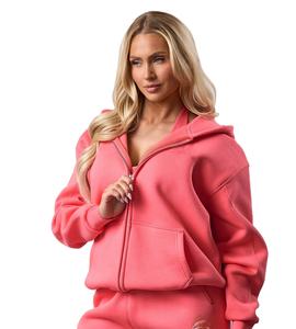 Sweat à capuche en polaire pour femme, écologique et durable, streetwear, grande taille, logo personnalisé, confortable, tendance, meilleur prix - Product Image 1