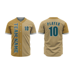 Camiseta de Béisbol Sublimada Personalizada para Hombre, Transpirable, a Rayas, con Botones, Uniforme de Softbol, Manga Corta, Ropa Deportiva - Product Image 4
