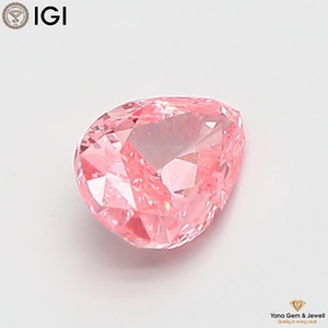 Brilliance raffinée 1,00 CARAT avec certificat IGI, clarté VS2, couleur rose vif fantaisie, diamant cultivé en laboratoire CVD, taille poire pour bijoux - Product Image 4