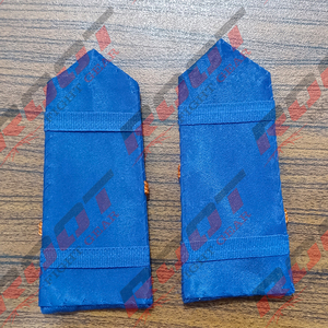 Cote D'Ivoire Blue Customized Embroidered Beads Sew-On Safety <b>Pin</b> High Quality Epaulet Shoulder <b>Badge</b> - Product Image 2