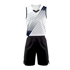 Men Basketball Jersey Set Sleeveless <b>White</b> Navy Solid Moisture Wicking Athletic Fit Shorts Customized Customizable Colors Sizes - Product Image 2