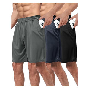 Shorts de basket-ball pour hommes, séchage rapide, noirs, shorts de sport avec poches profondes, légers, respirants, pour la salle de sport, la course à pied et l'entraînement - Product Image 1